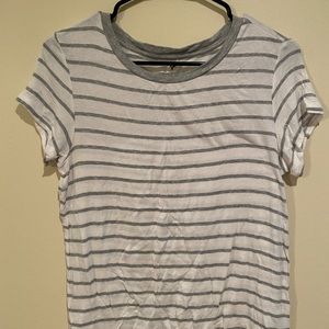 White and grey stripes soft and sexy tee